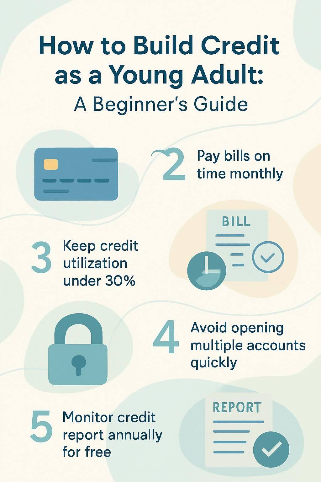 How to build credit as a young adult Infographic How to build credit as a young adult Infographic